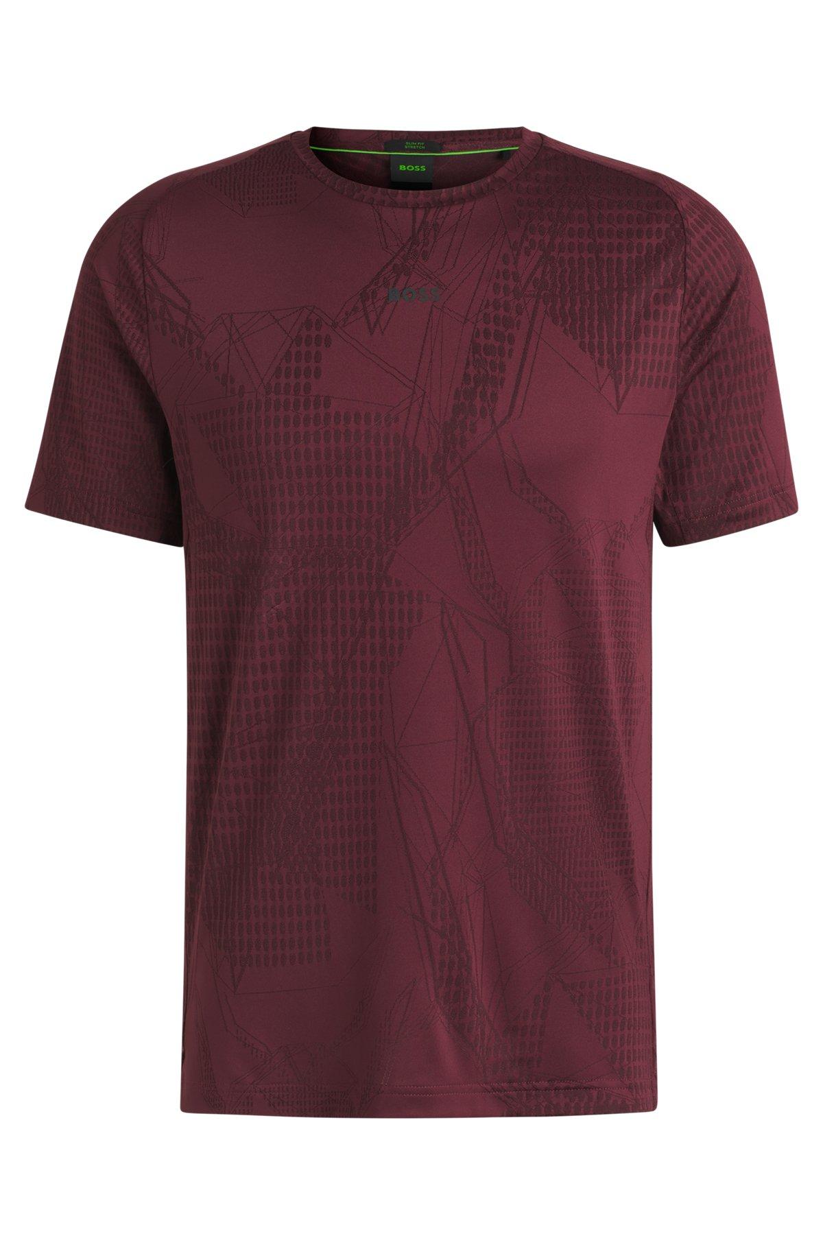 Active jacquard-pattern T-shirt with moisture management Product Image