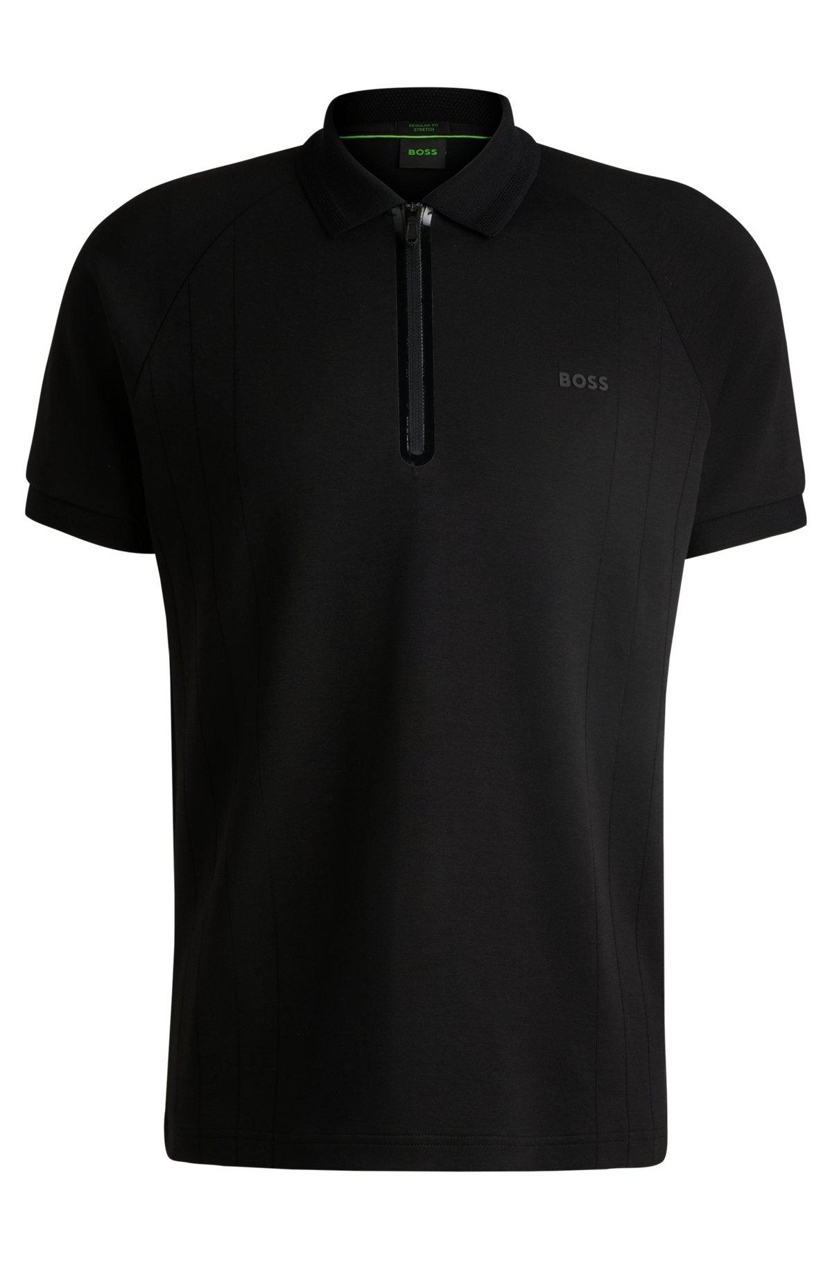 BOSS -  polo shirt in drop-needle stretch fabric - Light Purple Product Image