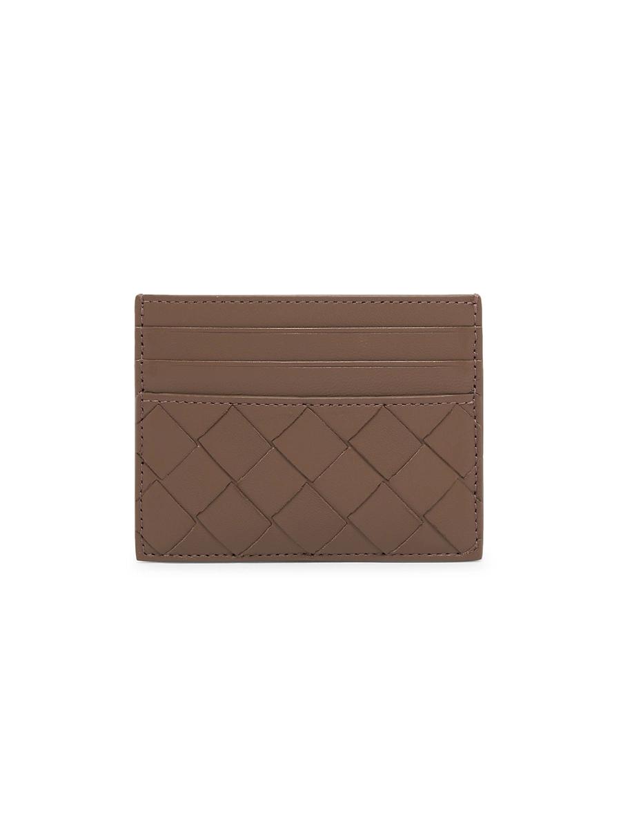 Womens Intrecciato Leather Card Case Product Image