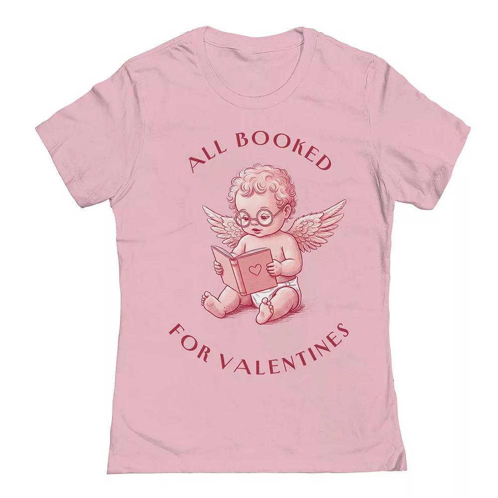 Junior's All Booked For Valentine's Graphic Tee, Women's, Size: XXL, Light Pink Product Image