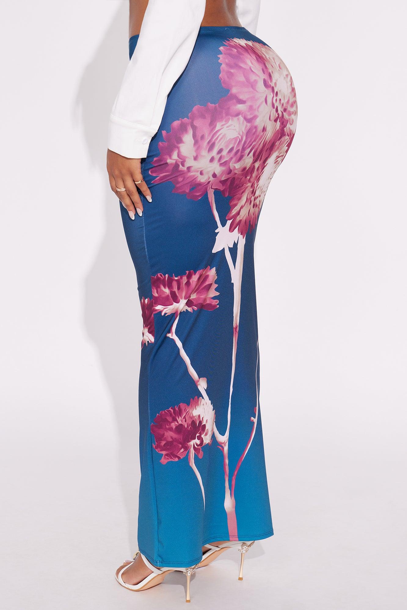 Sunsets In Cabo Floral Maxi Skirt - Blue/combo Female Product Image