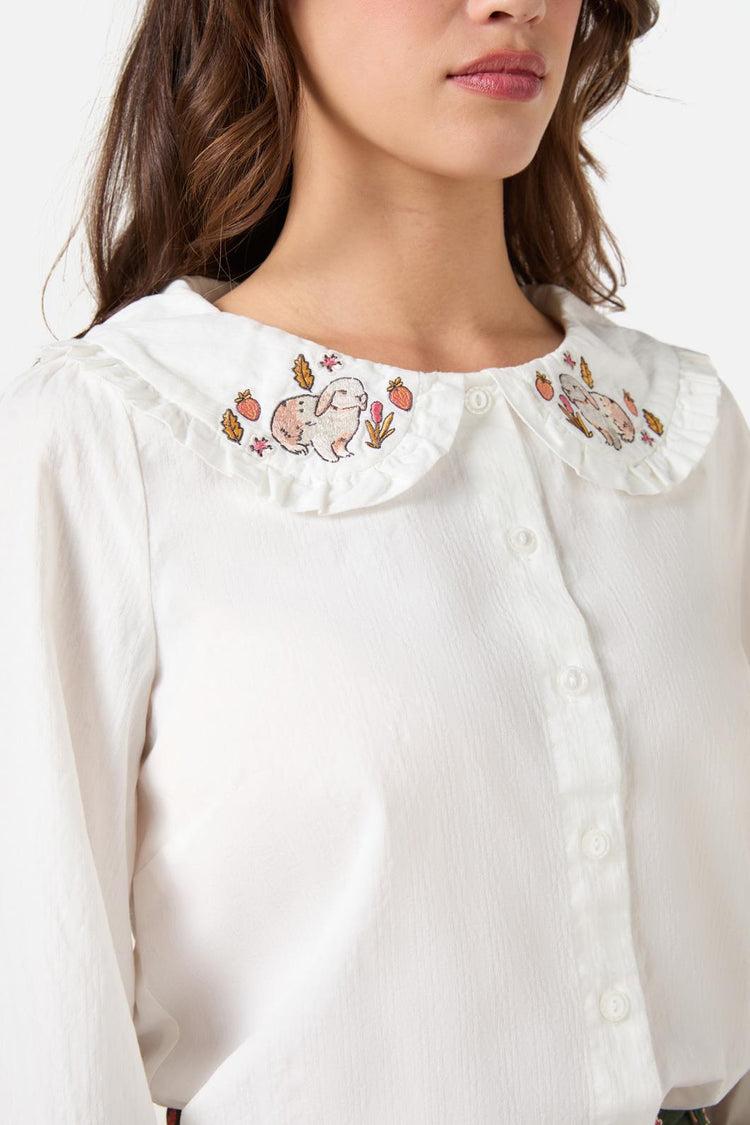 Rabbit Embroidered Blouse Product Image