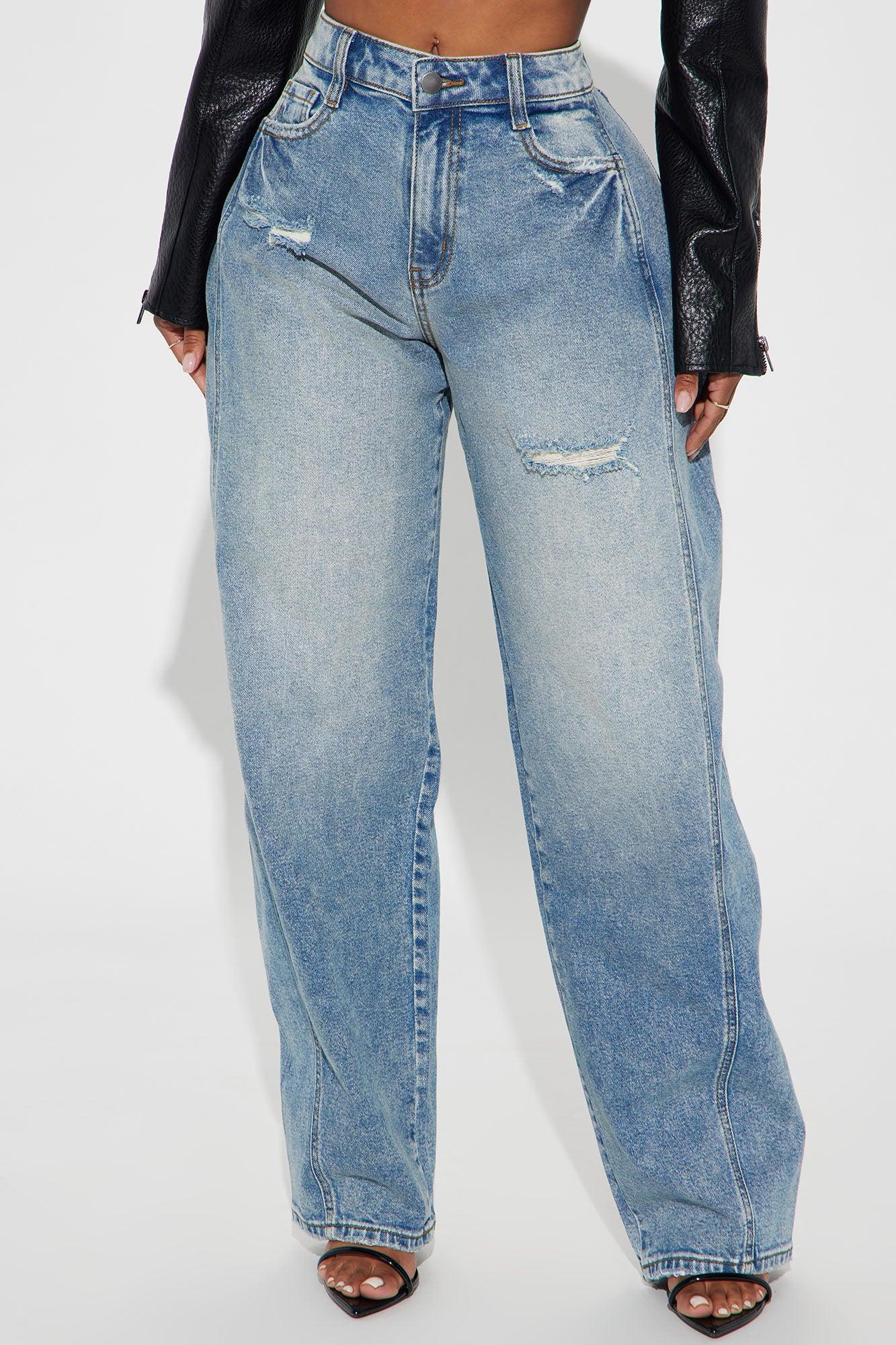 Called Out Low Stretch Barrel Leg Jeans - Medium Wash Product Image