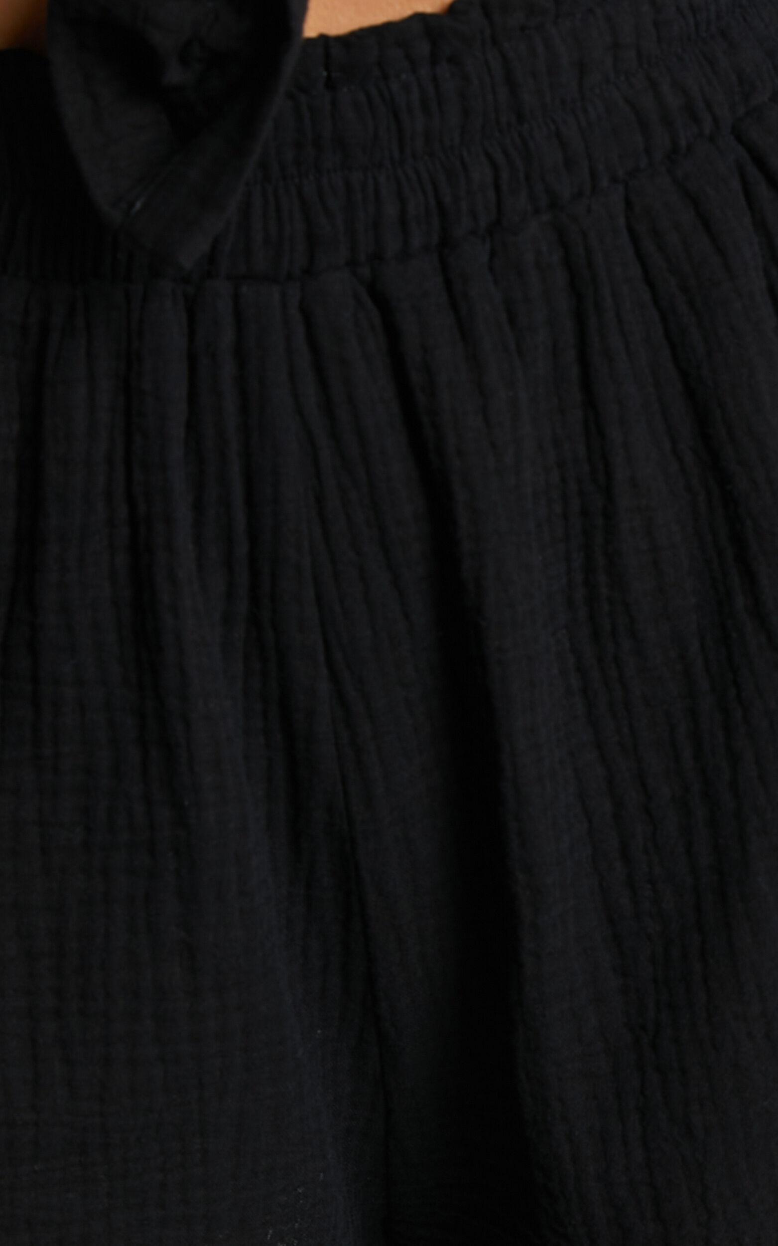 Donita Shorts - Elastic Waist Shorts in Black Product Image