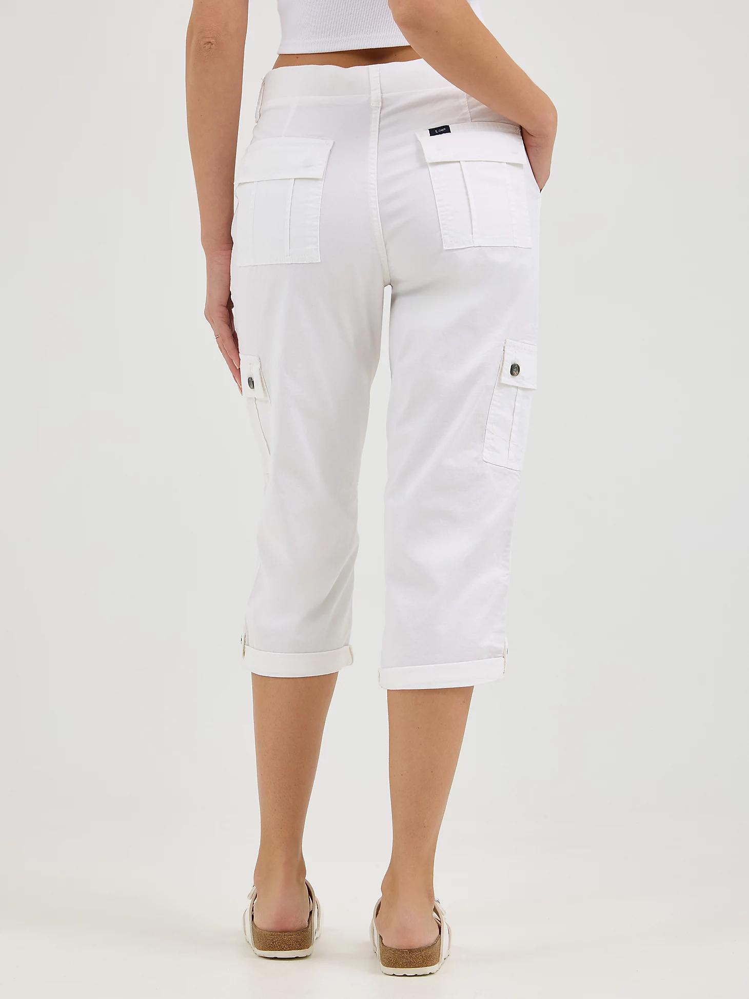 Women's Ultra Lux Comfort with Flex-to-Go Relaxed Fit Cargo Capri | Women's Capris & Crops | Lee® Product Image