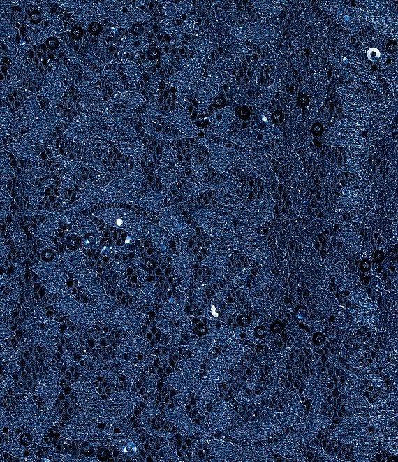 R & M Richards Glitter Lace Sweetheart Neck Beaded 3-Piece Pantsuit Product Image