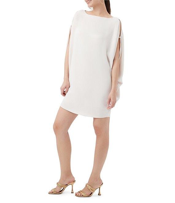 Trina Turk Razu Georgette Boat Neck Split Sleeve Dress Product Image