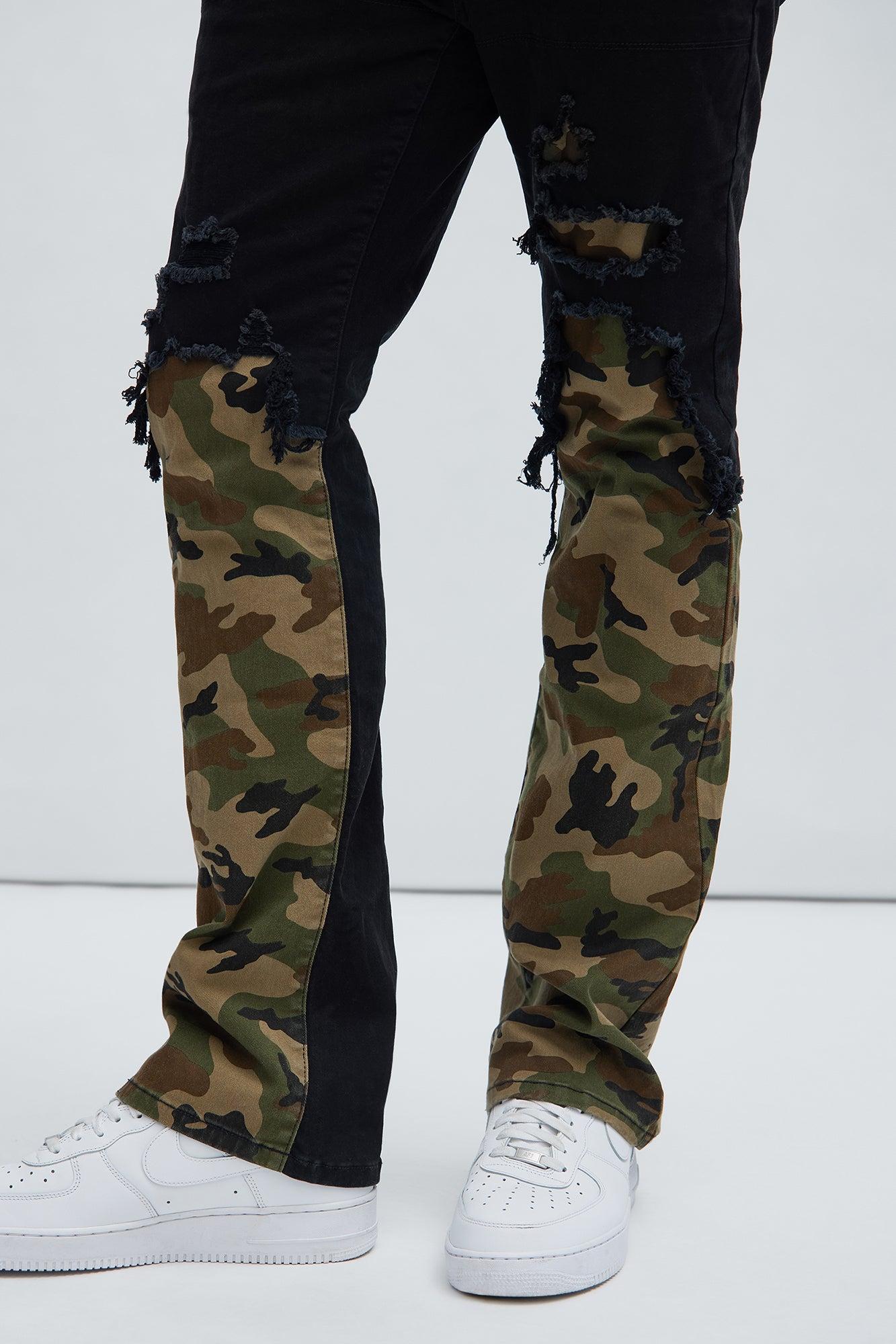 Bryce Stacked Skinny Flare Pants - Black/combo Product Image