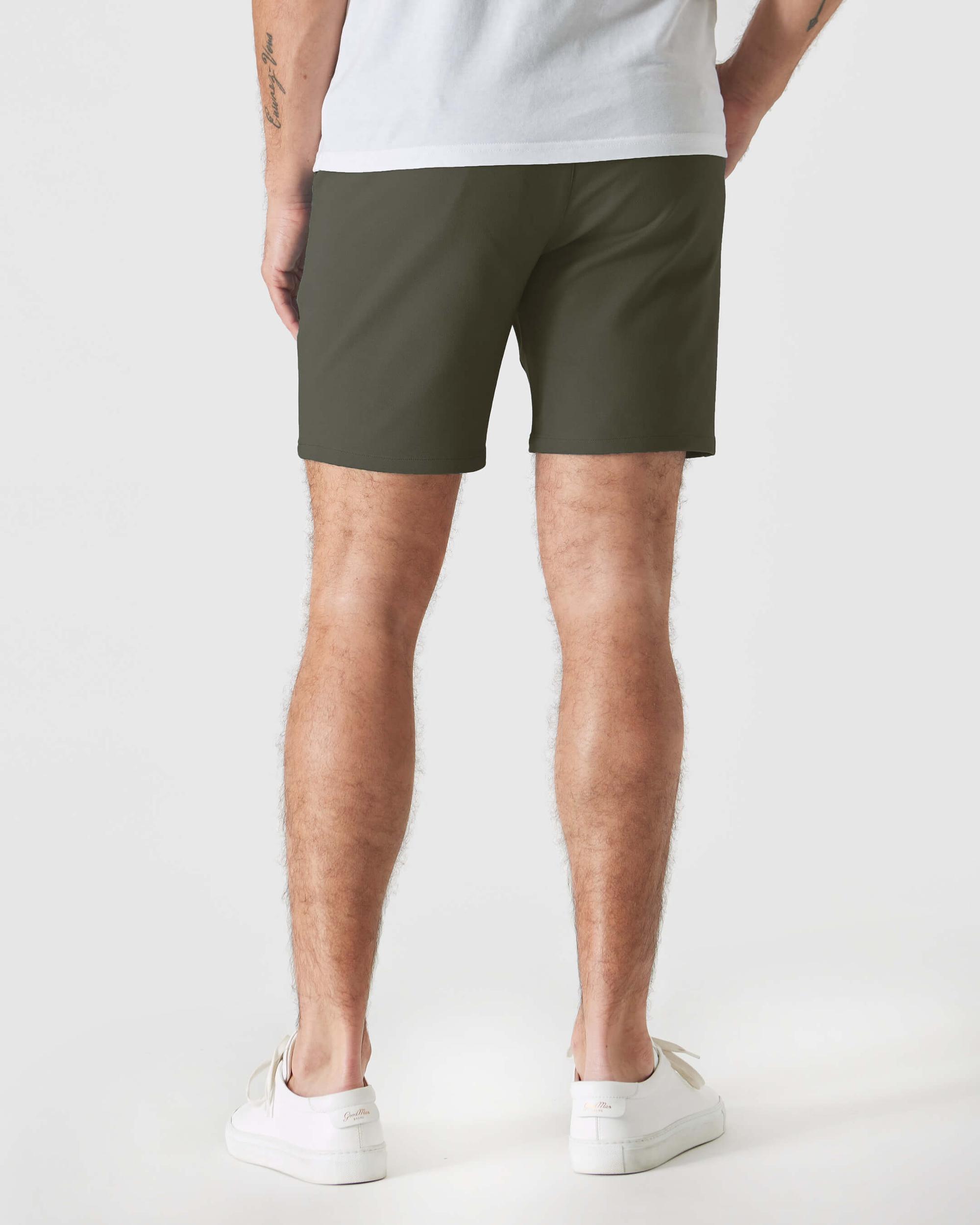 7" Military Green Comfort Knit Chino Shorts Product Image