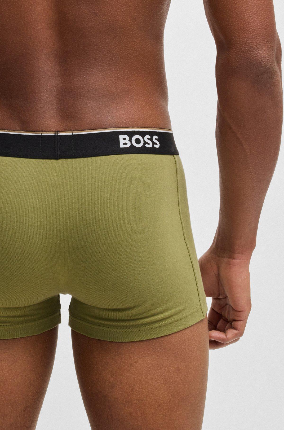 Three-pack of logo-waistband trunks in stretch cotton Product Image