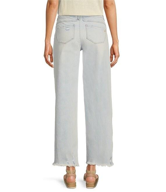 Democracy #double;Ab#double;Solution® Sky Rise Round Up Wide Leg Fray Hem Boyfriend Jeans Product Image