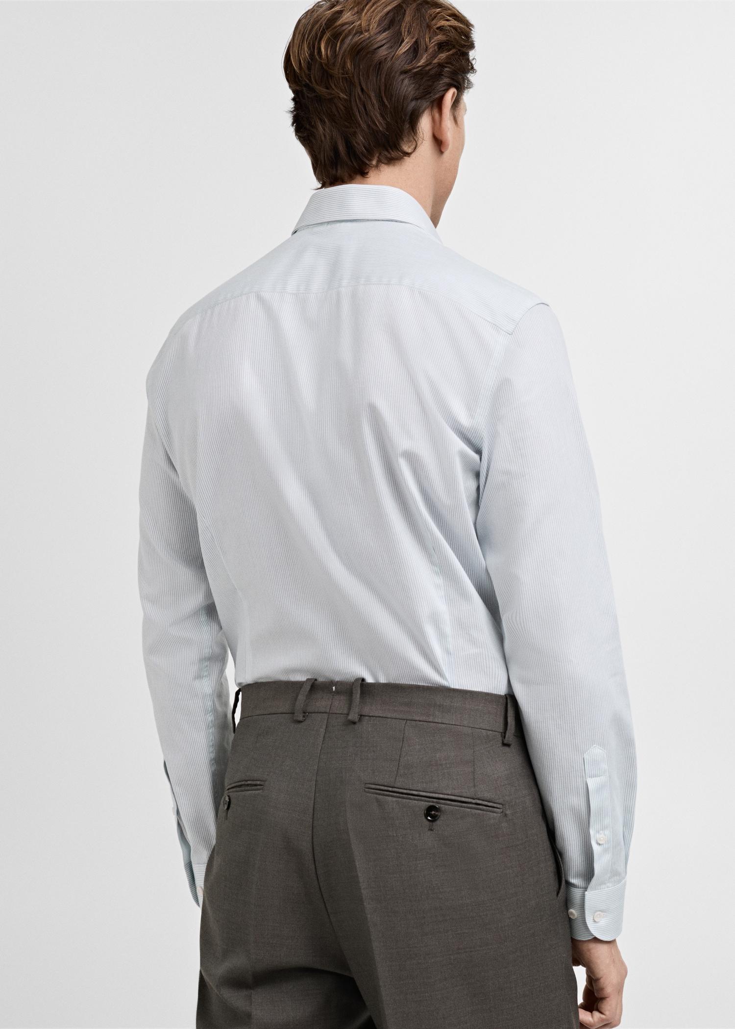 100% cotton striped suit shirt - Men | MANGO USA Product Image