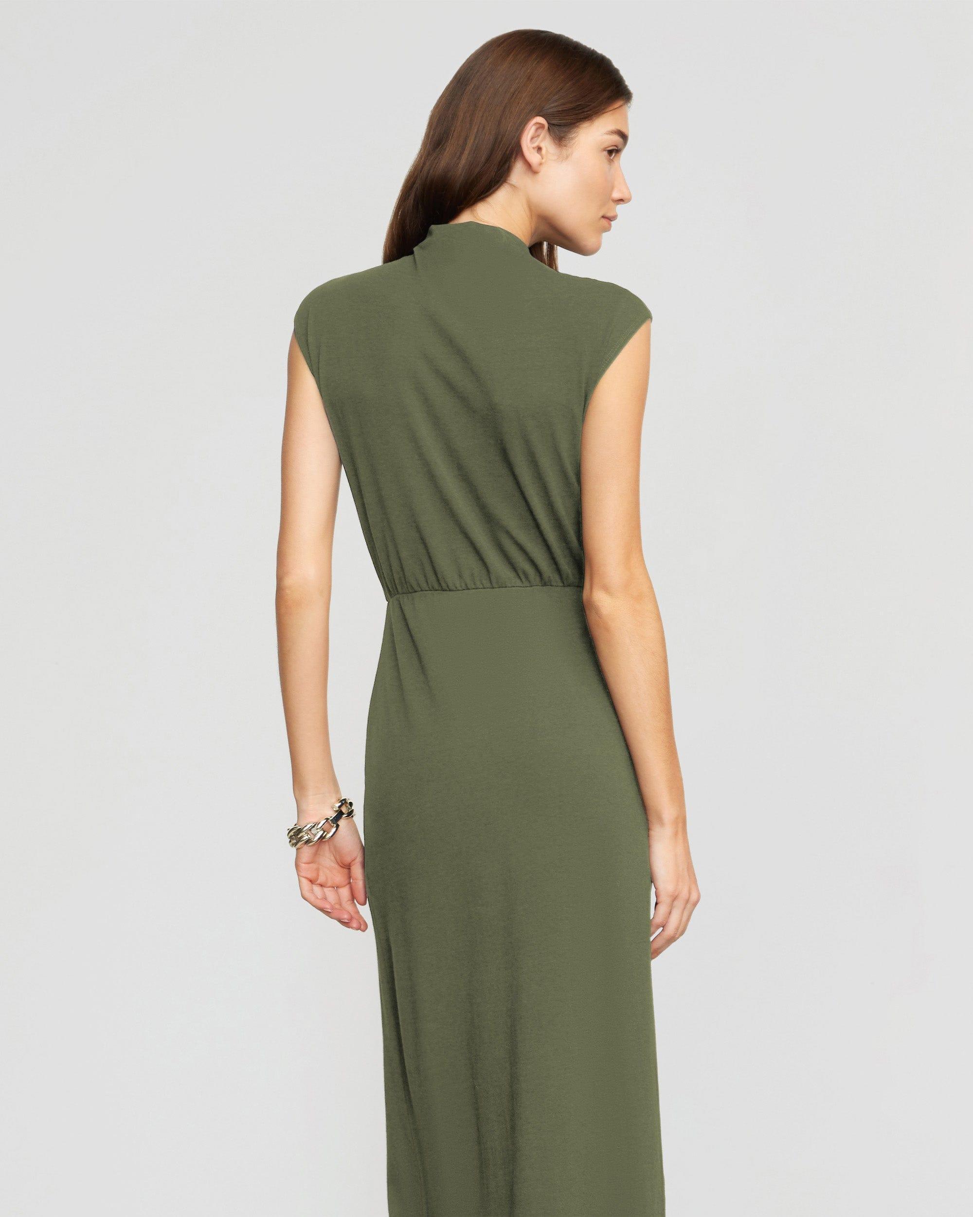 Yimei Mock-Neck Side-Slit Dress Product Image