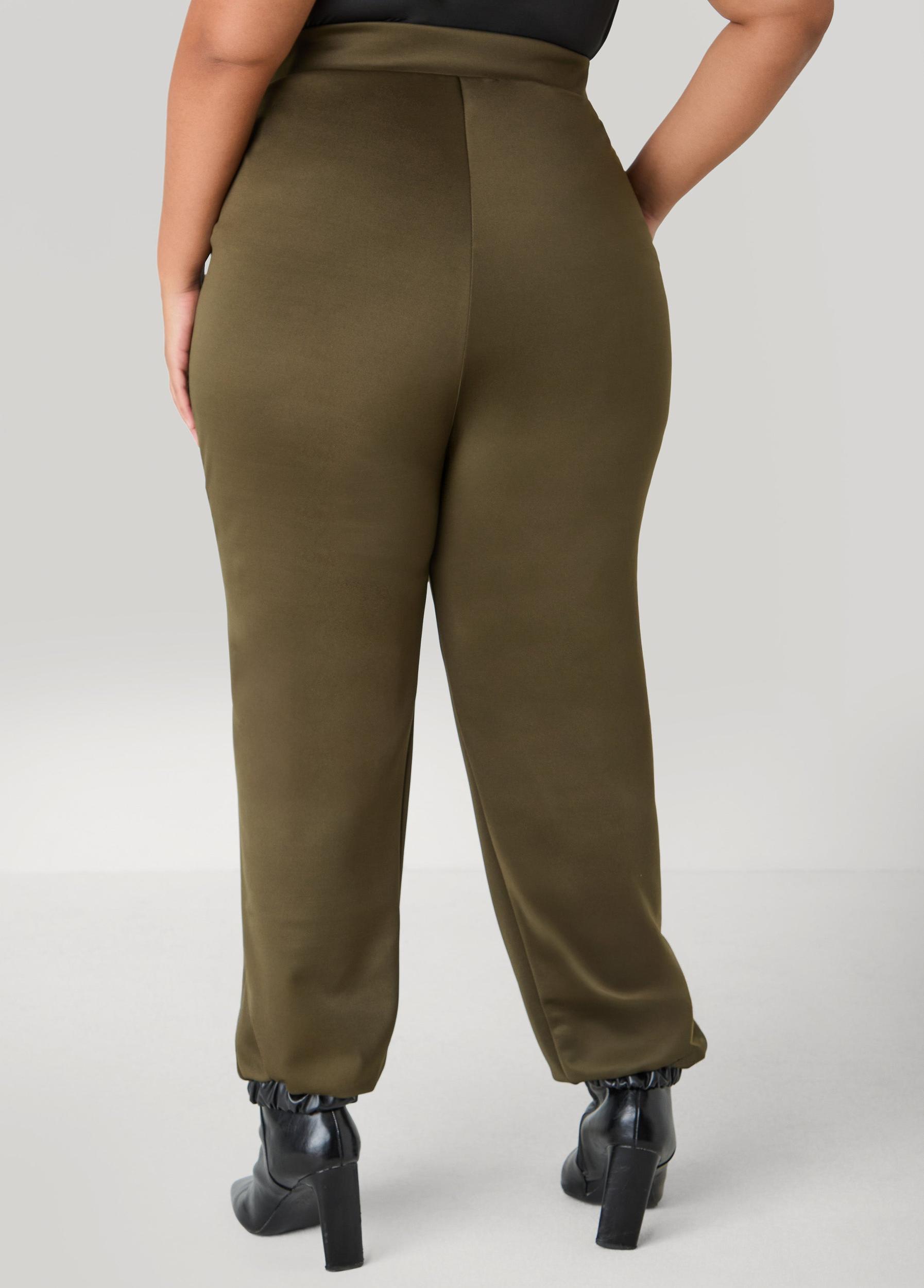 Faux Leather Paneled Joggers Product Image