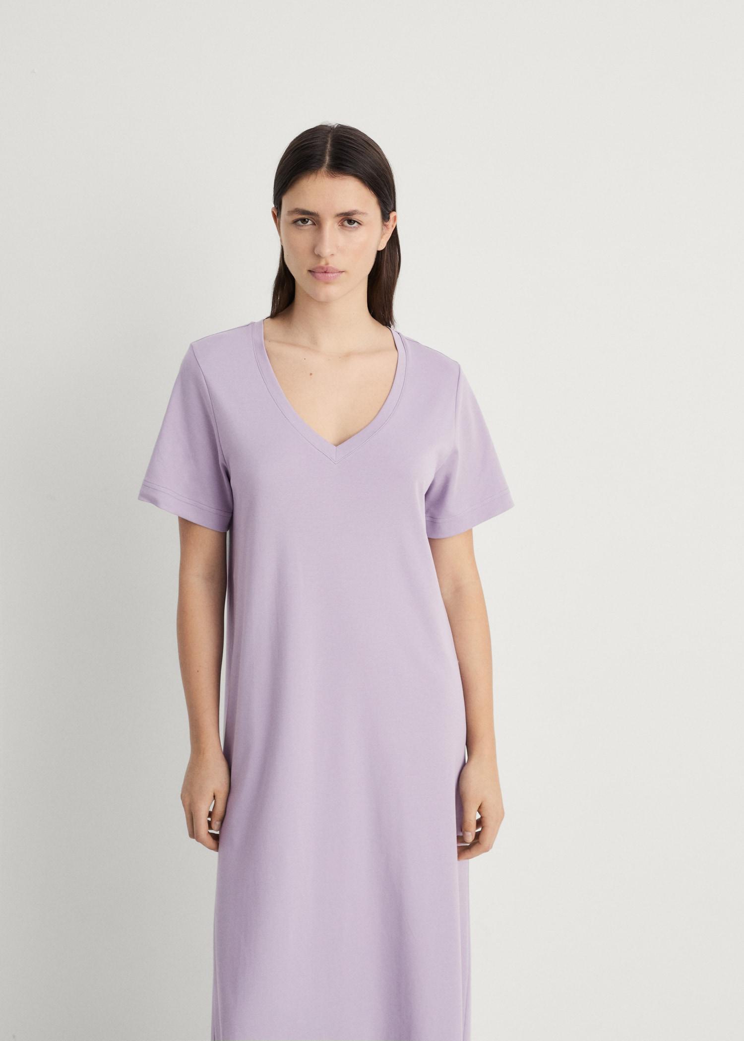 Plain cotton nightgown - Women | MANGO USA Product Image