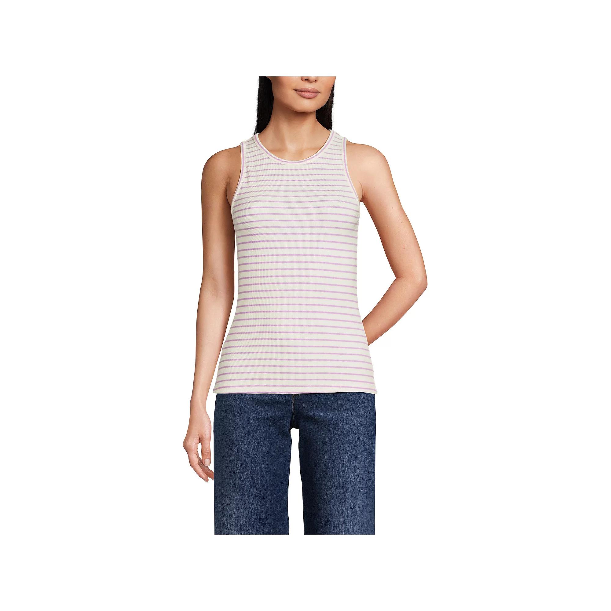 Women's Lands' End Drapey Rib Fitted Tank Top,  Product Image