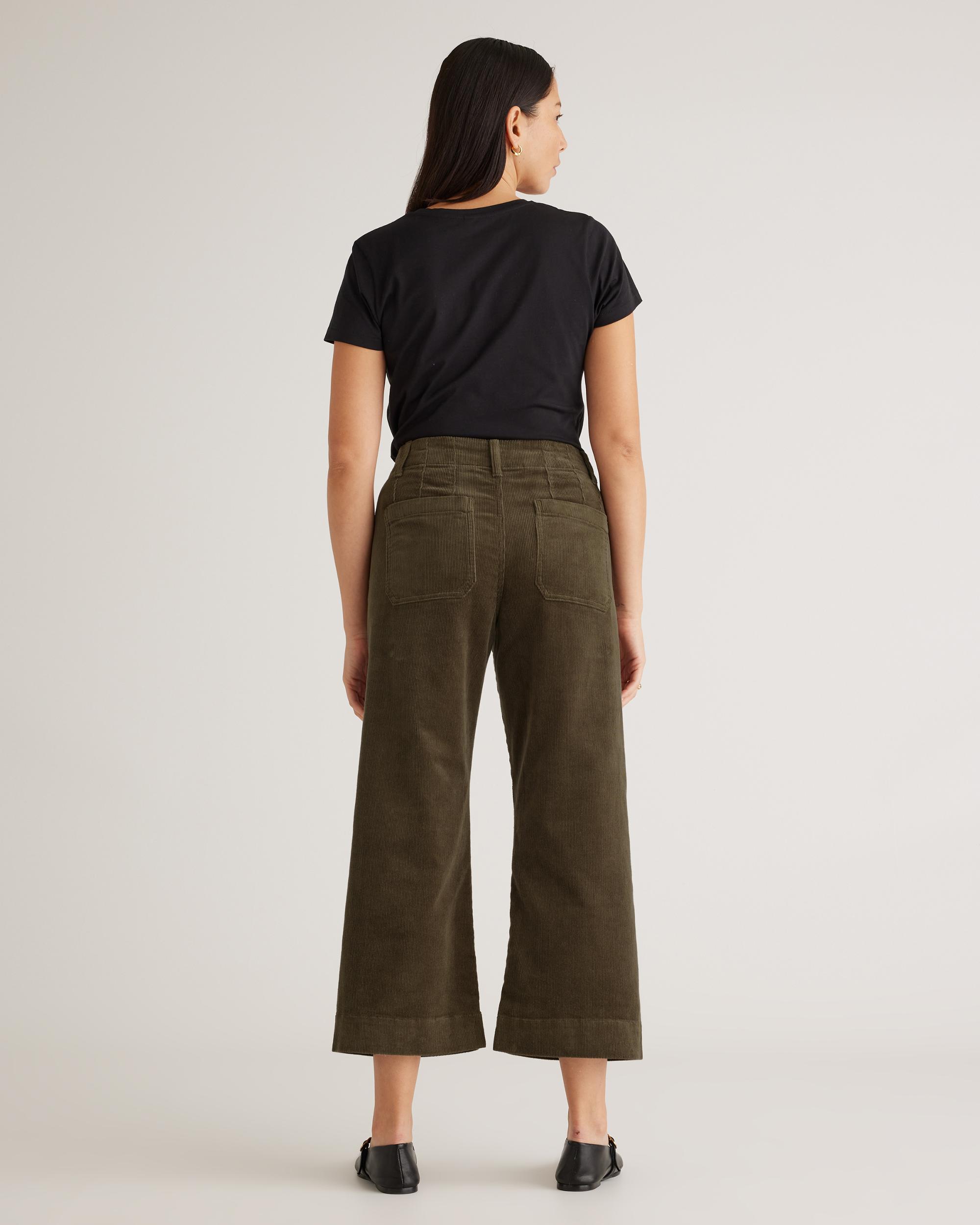 Quince | Women's Organic Stretch Corduroy Cropped Wide Leg Pants Organic Cotton Product Image