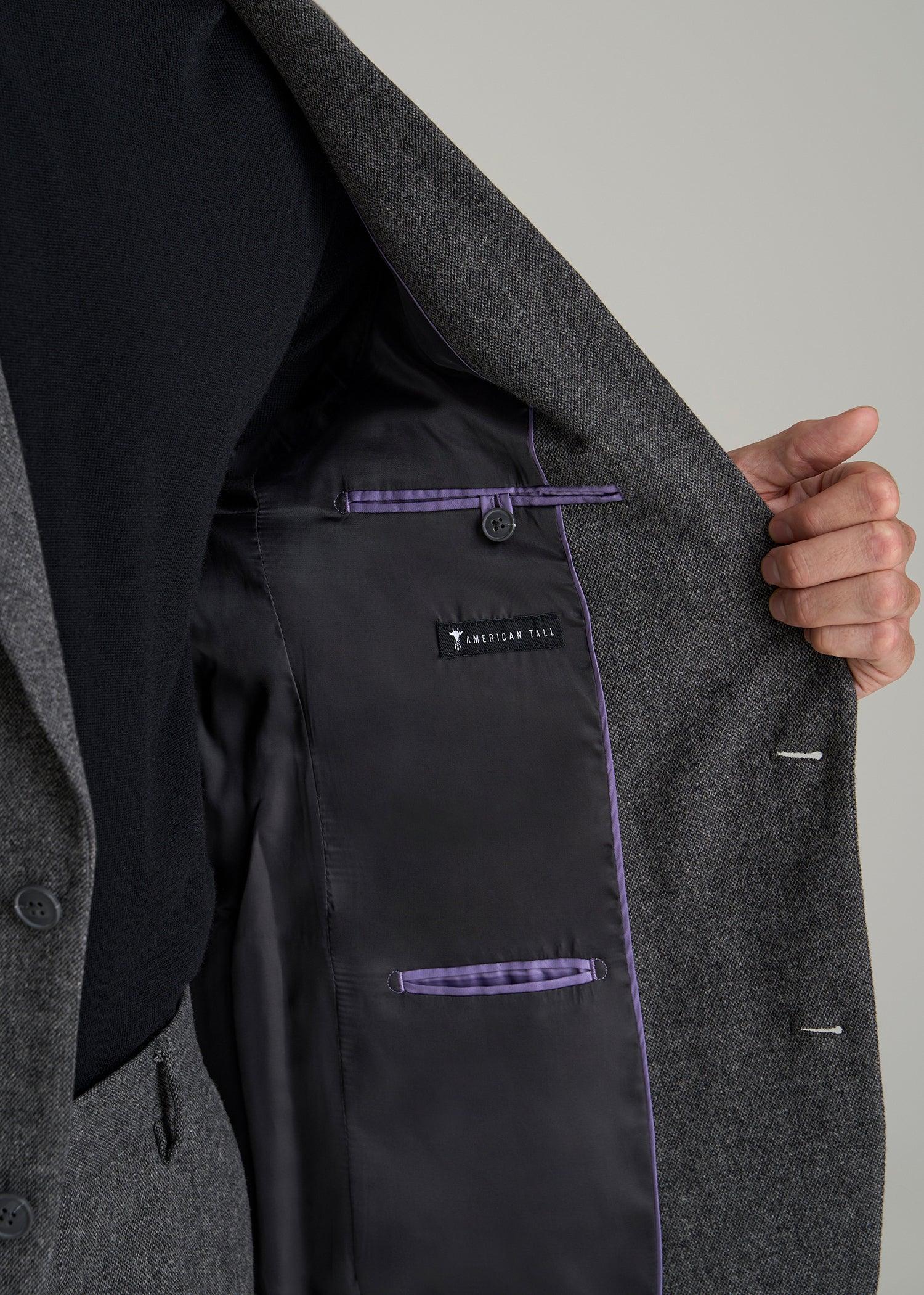 Wool Blend Blazer for Tall Men in Anthracite Tweed Male Product Image