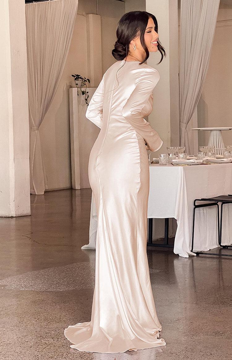 Addina Cream Long Sleeve Maxi Dress Product Image