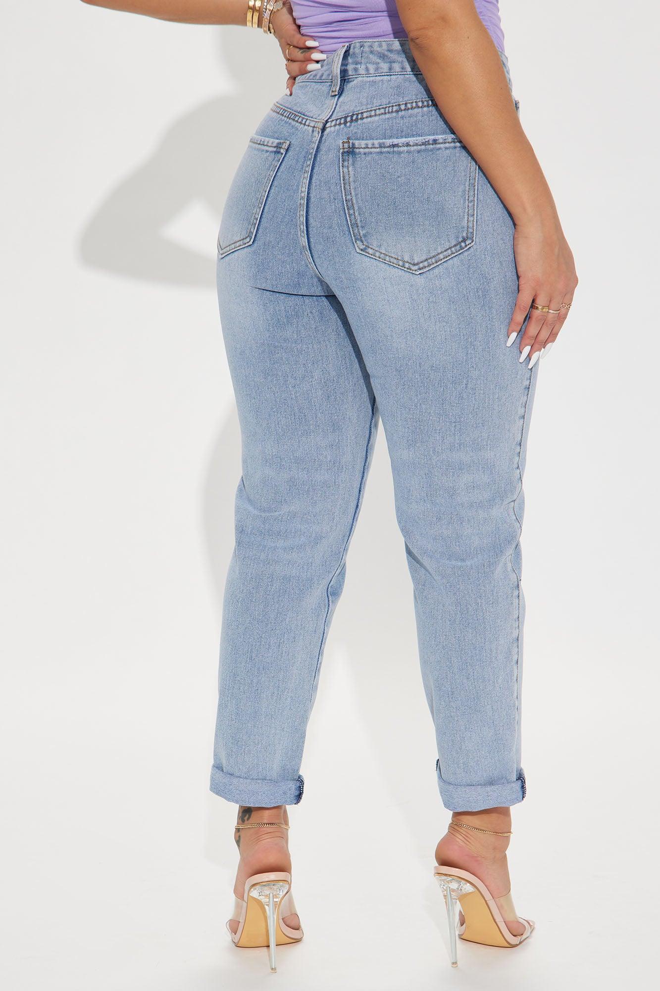So Far So Good Non Stretch Mom Jeans - Light Wash Product Image