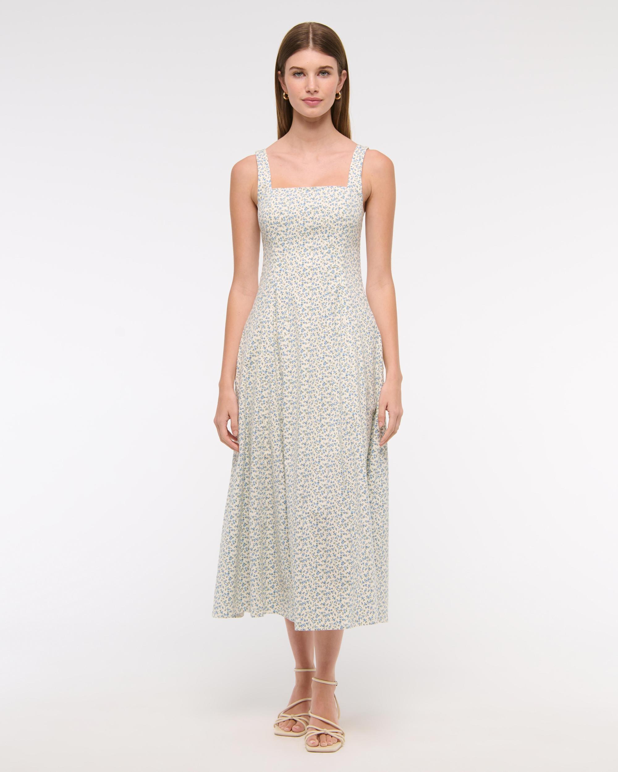 The A&F Mila Stretch Midi Dress Product Image