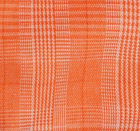 Orange Plaid French Cuff Dress Shirt Set with Cuff Links, Tie and Pocket Square Product Image