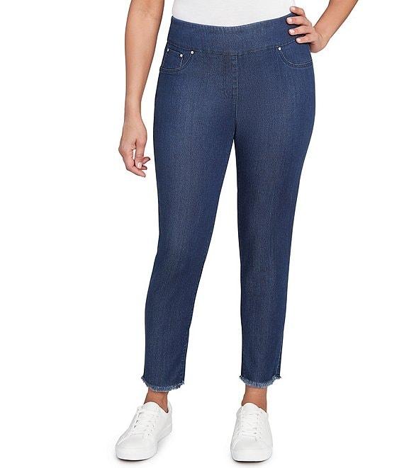 Ruby Rd. Tencel™ Lyocell Frayed Hem Pull-On Ankle Pants Product Image