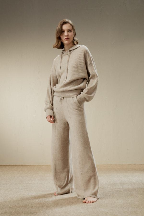 LILYSILK Women Cashmere Sweatshirt Womens - White 100% Cashmere - Comfort Round Neck Sweater XL Product Image