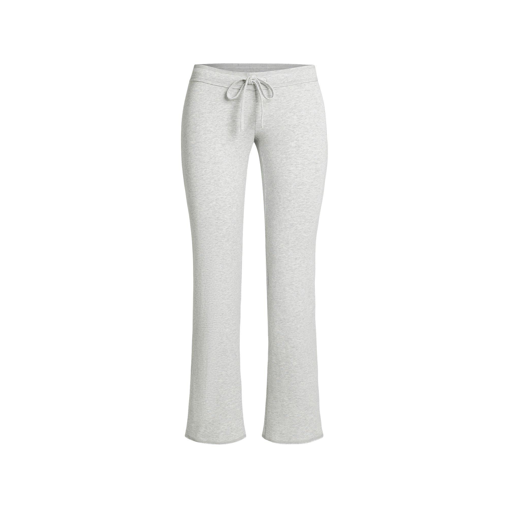 COTTON JERSEY LOW RISE CROP PANT | LIGHT HEATHER GREY Product Image