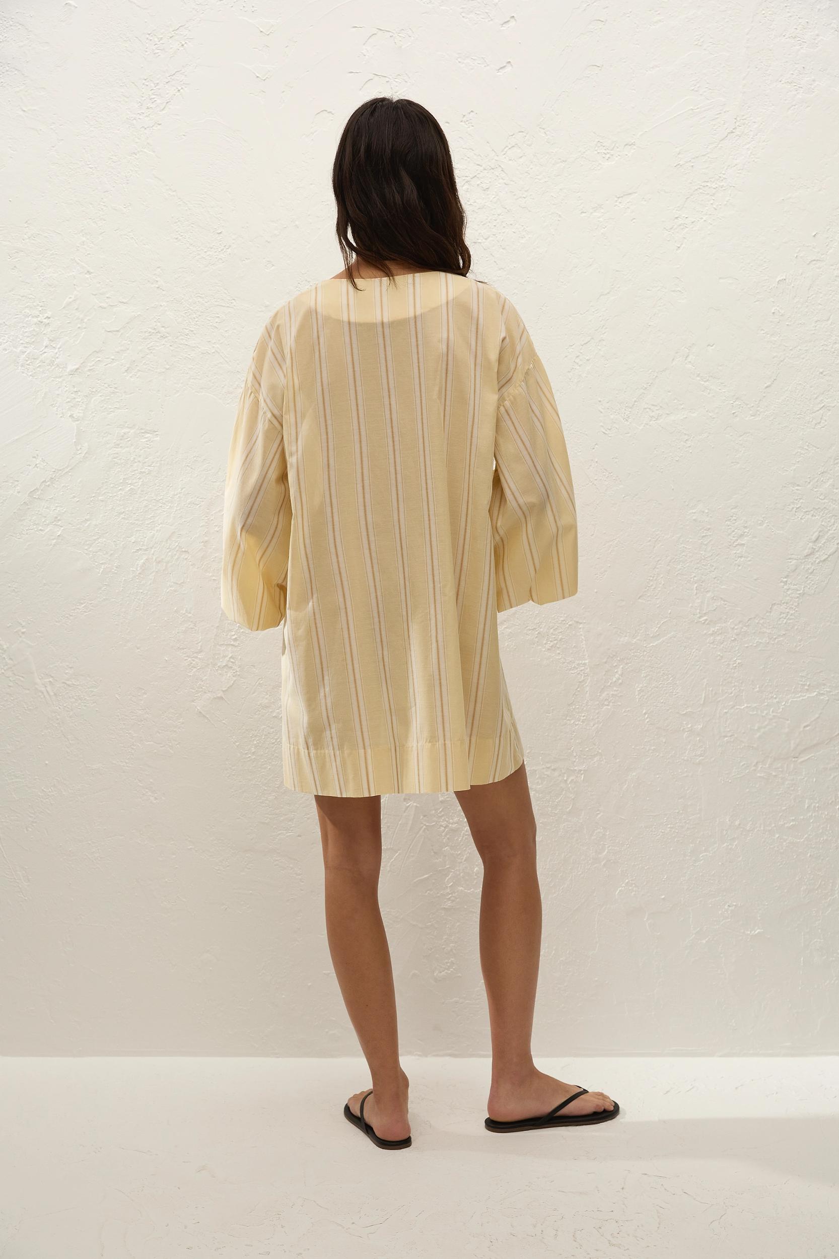Pia Mini Dress Ombre Stripe Faded Mustard Product Image