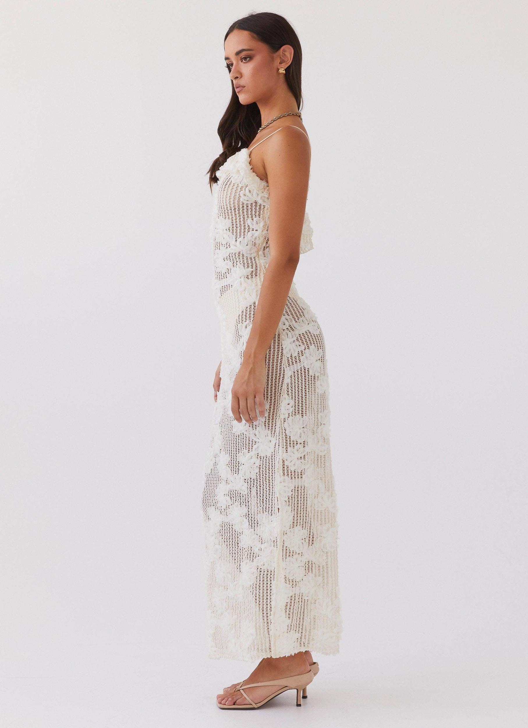 Evangeline Embroidered Maxi Dress - Ivory Tea Product Image