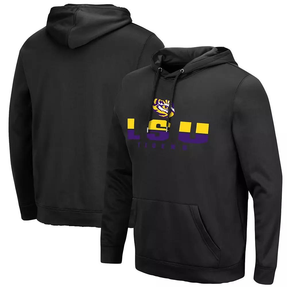 Men's Colosseum Black Georgetown Hoyas Blackout 3.0 Pullover Hoodie,  Product Image