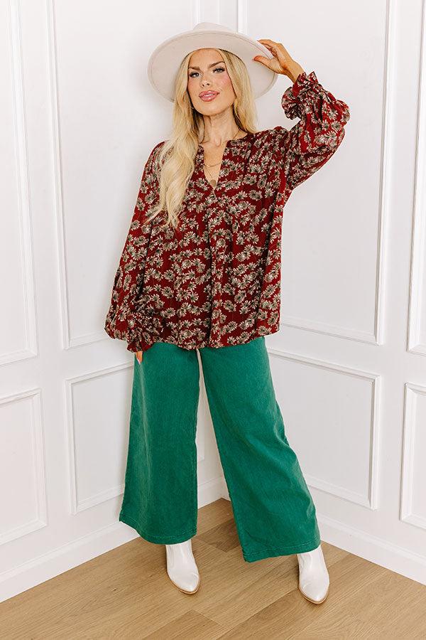 Simply Flourishing Shift Top In Cinnamon Curves Product Image