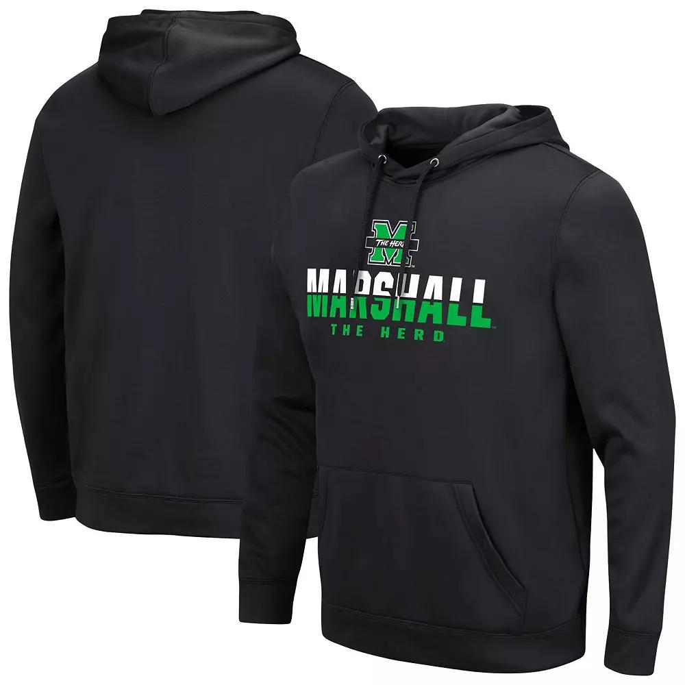 Men's Colosseum Black Marshall Thundering Herd Lantern Pullover Hoodie,  Product Image
