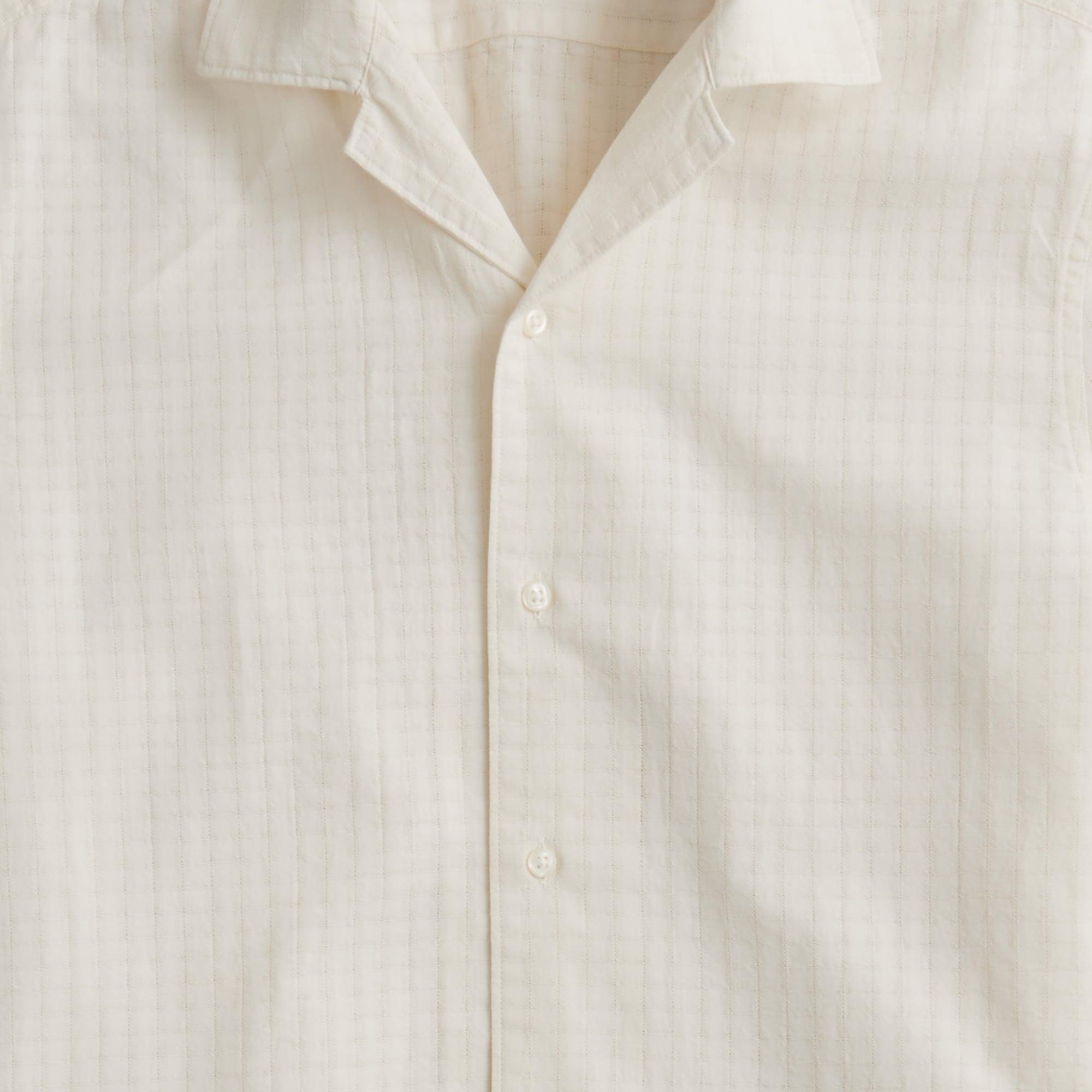 Short-sleeve cotton dobby camp-collar shirt Product Image