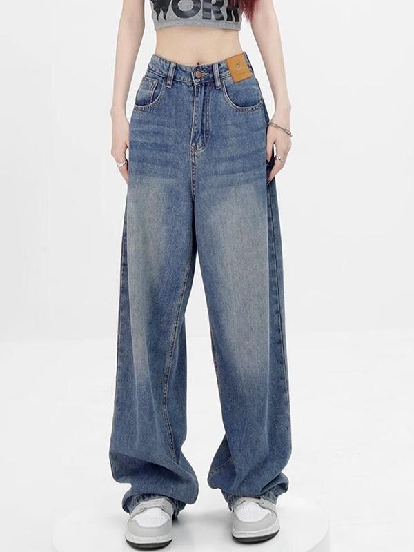 Vintage Blue High Rise Boyfriend Jeans Product Image