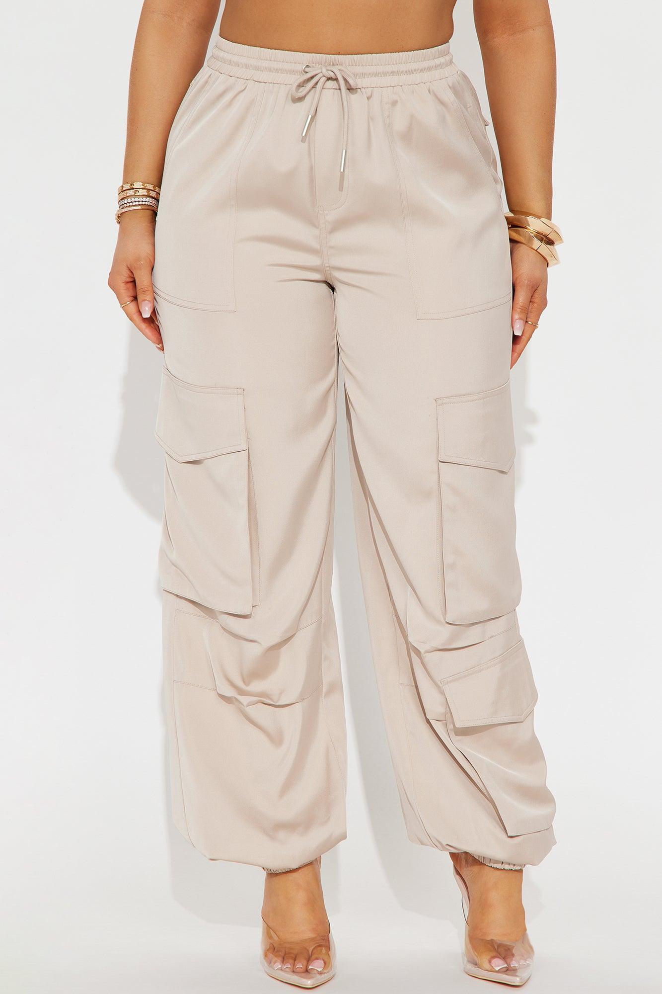 Make You Wanna Look Satin Jogger - Khaki Product Image