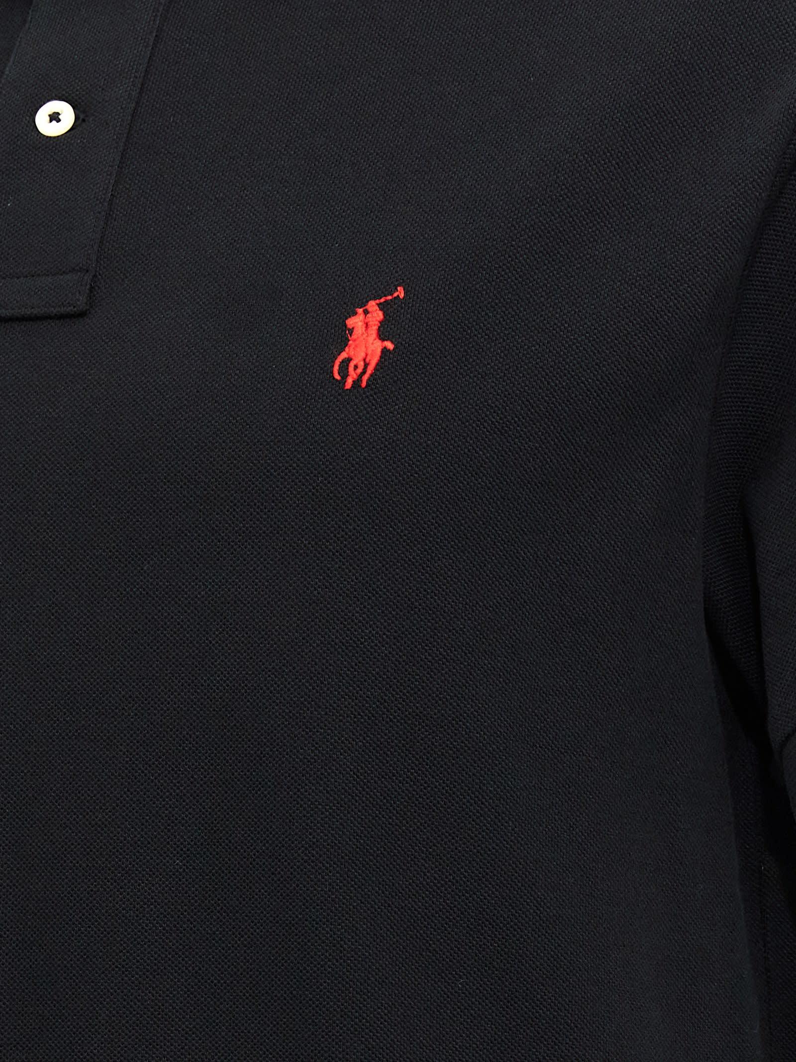 POLO RALPH LAUREN Embroidered-logo Polo Shirt In Black Product Image