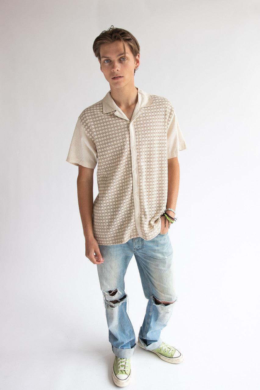 Crochet Bowling Shirt Product Image