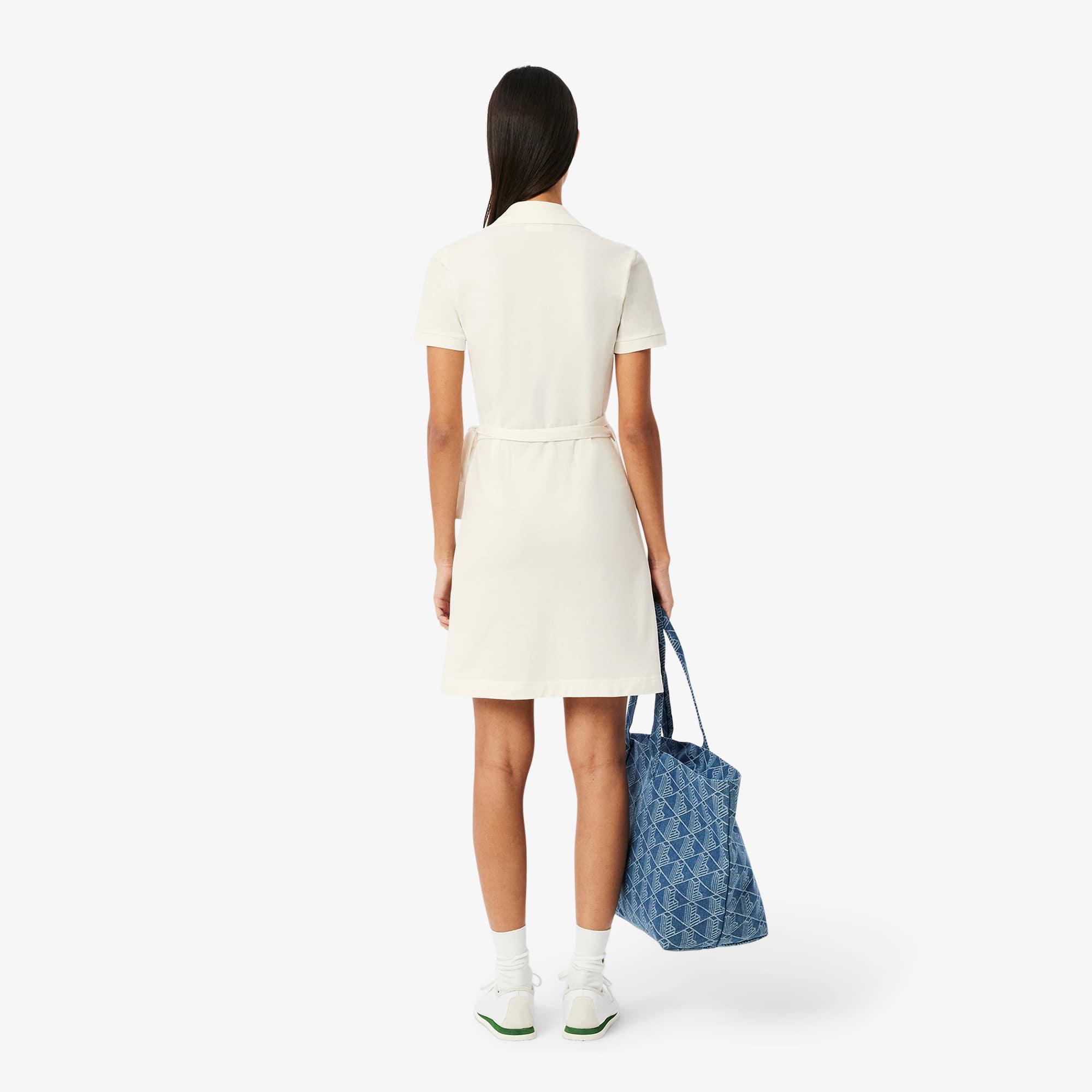 Women's Stretch Mini Piqué Wrap Dress Product Image