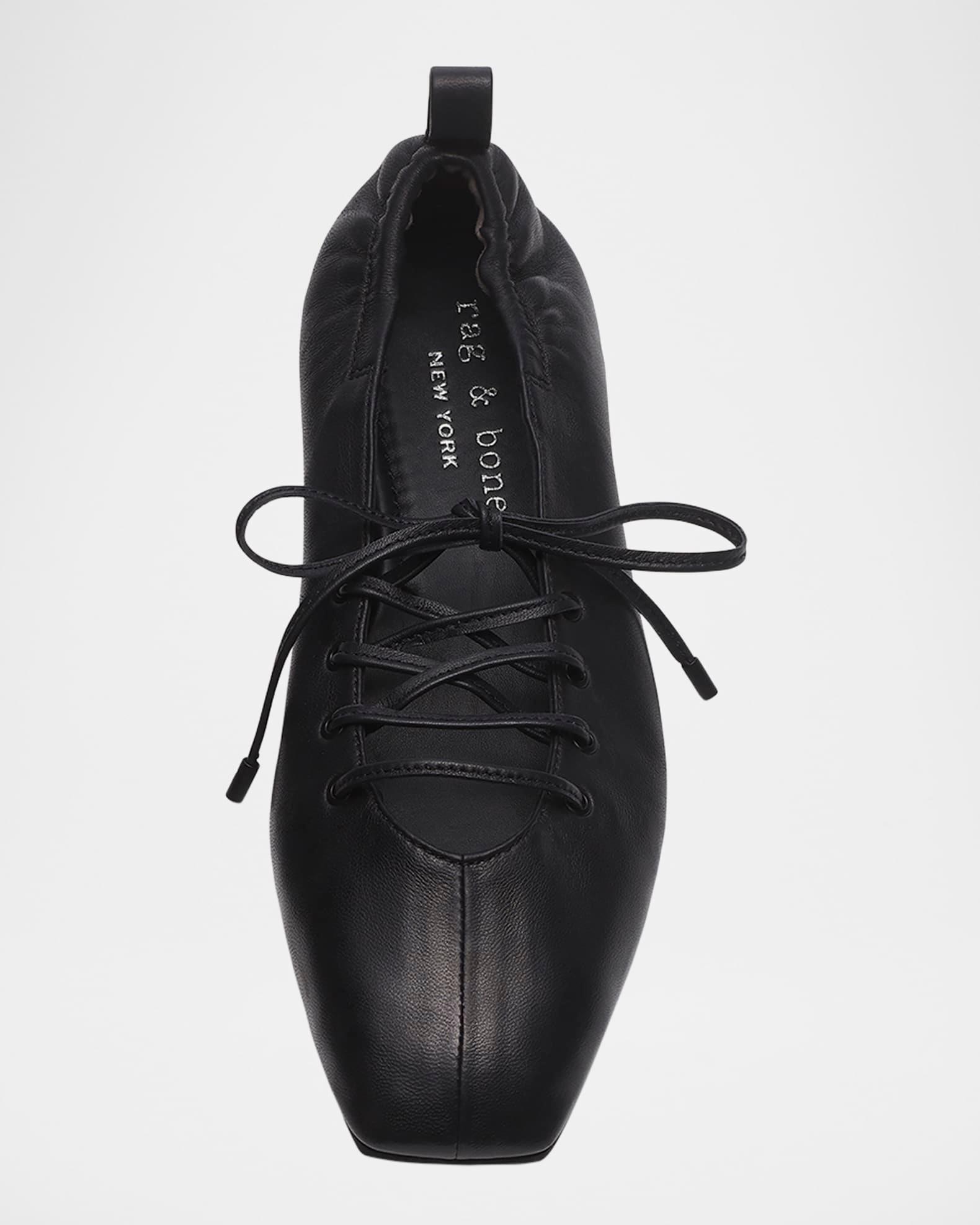 Sophia Lace-Up Leather Ballerina Flats Product Image