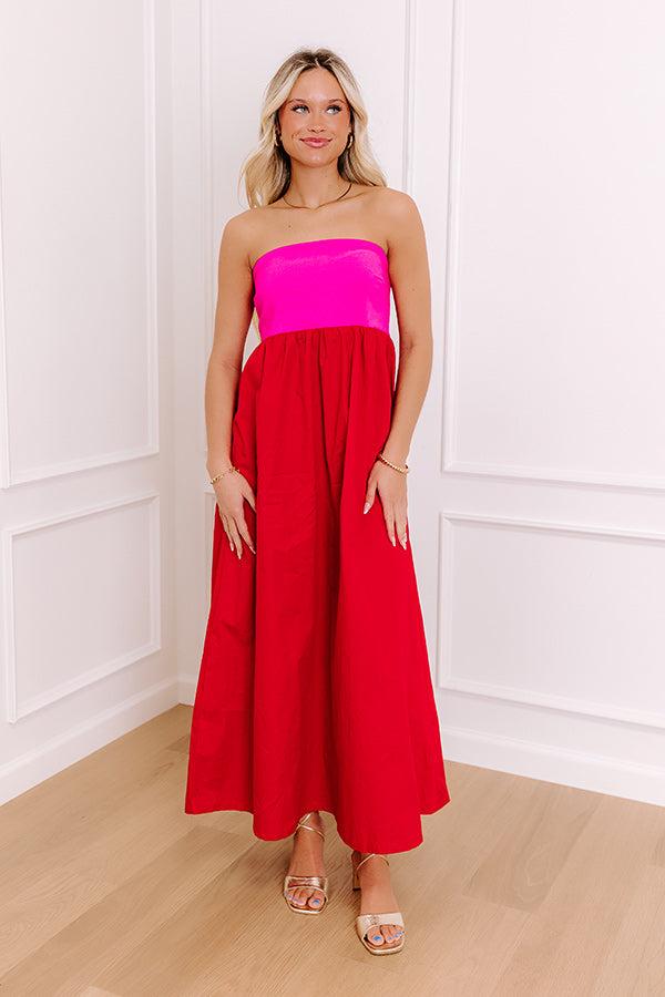 Block Party Cutie Midi Dress in Red Product Image