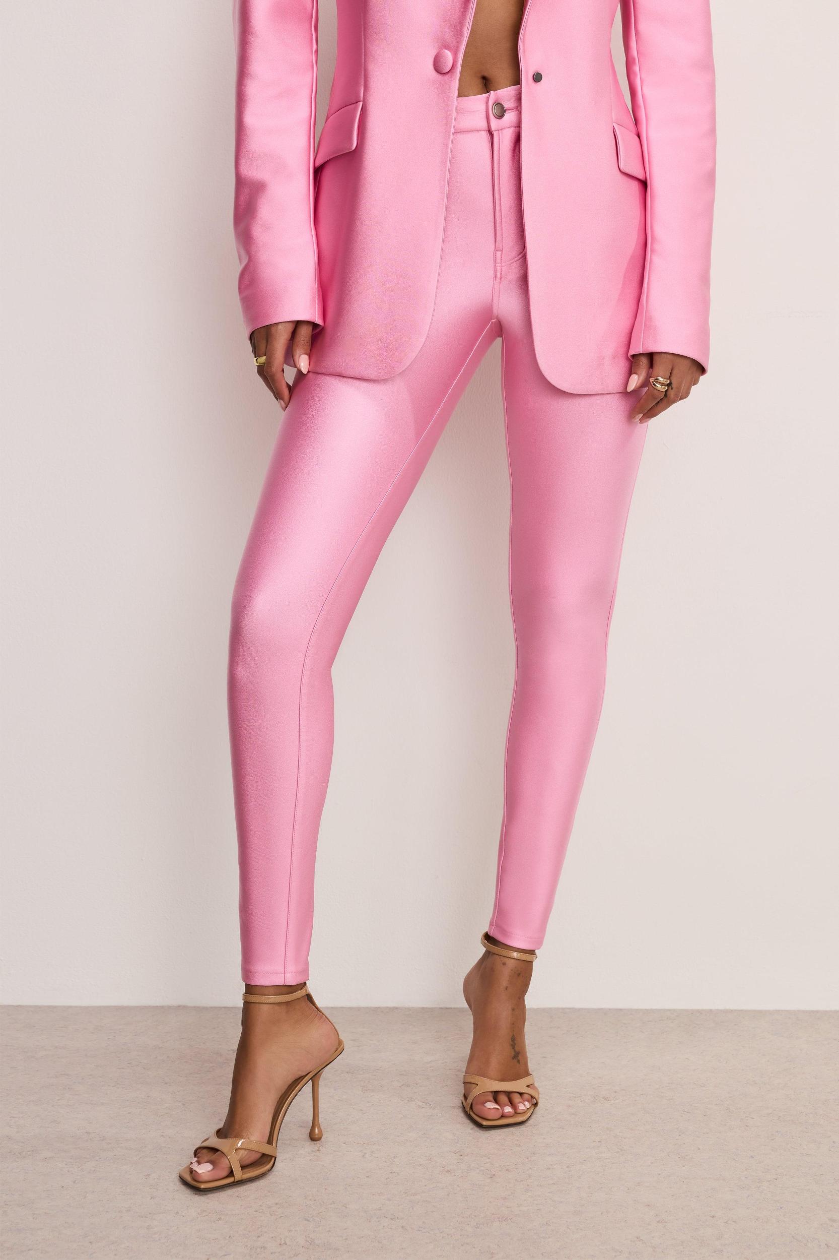 COMPRESSION SHINE GOOD WAIST LEGGINGS | CARNATION001 Product Image