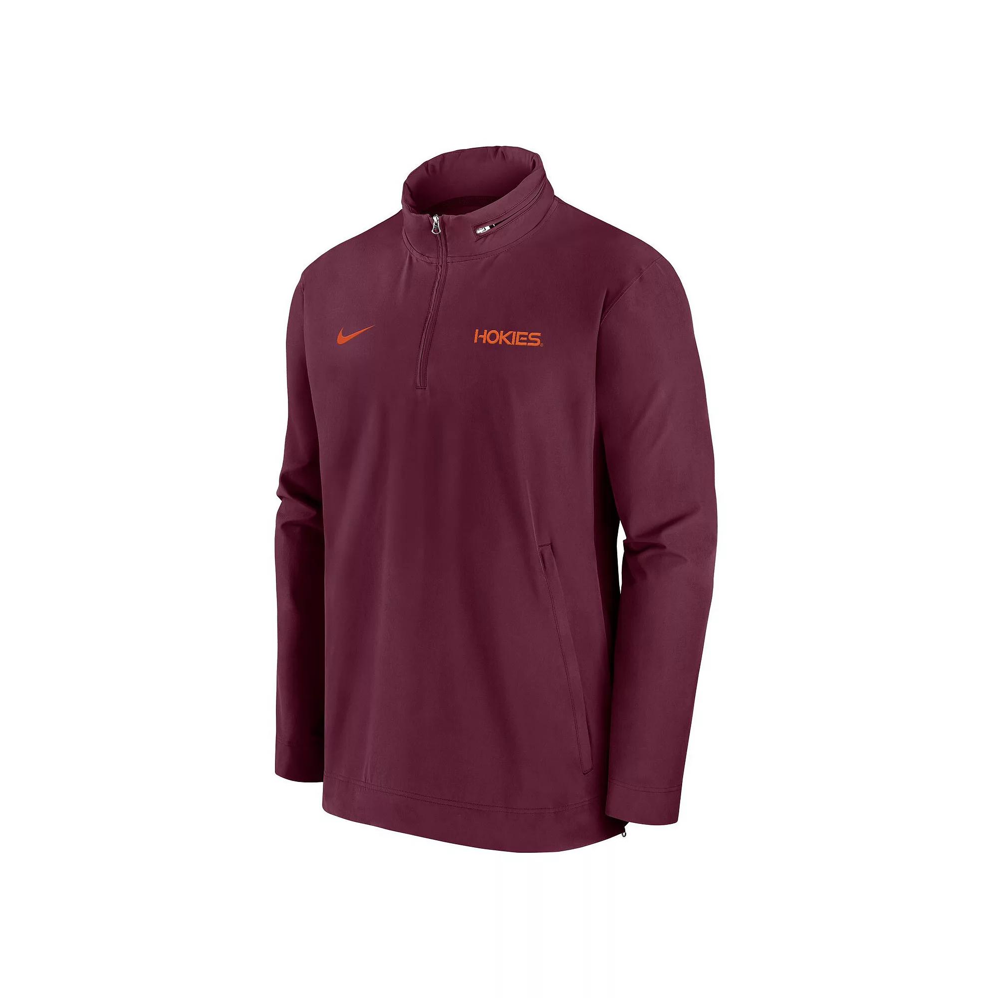 Men's Nike Maroon Virginia Tech Hokies 2024 Sideline Coach Quarter-Zip Hoodie Jacket,  Product Image