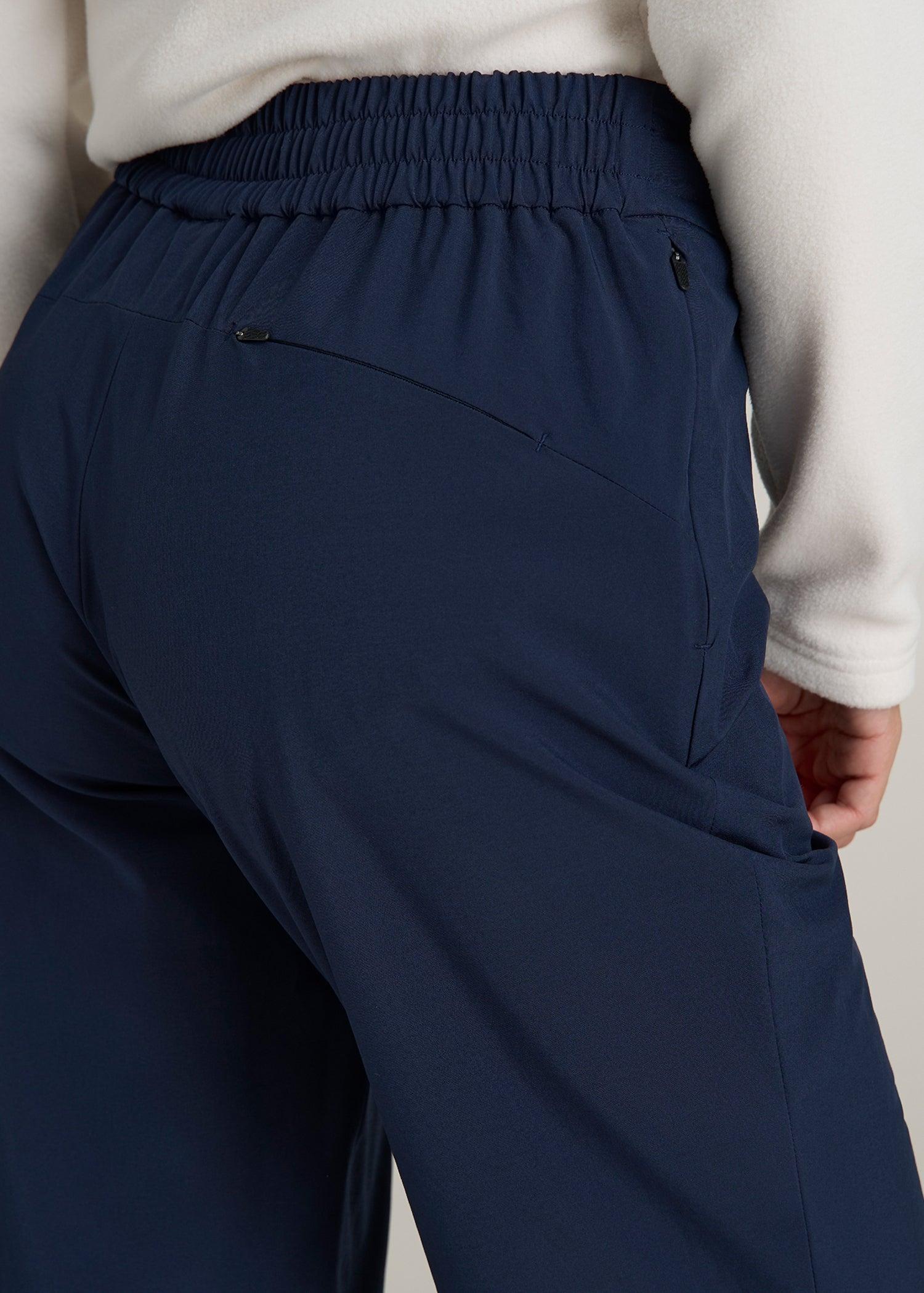 Pull On Fleece Lined Trouser Pants for Tall Women in Navy Female Product Image