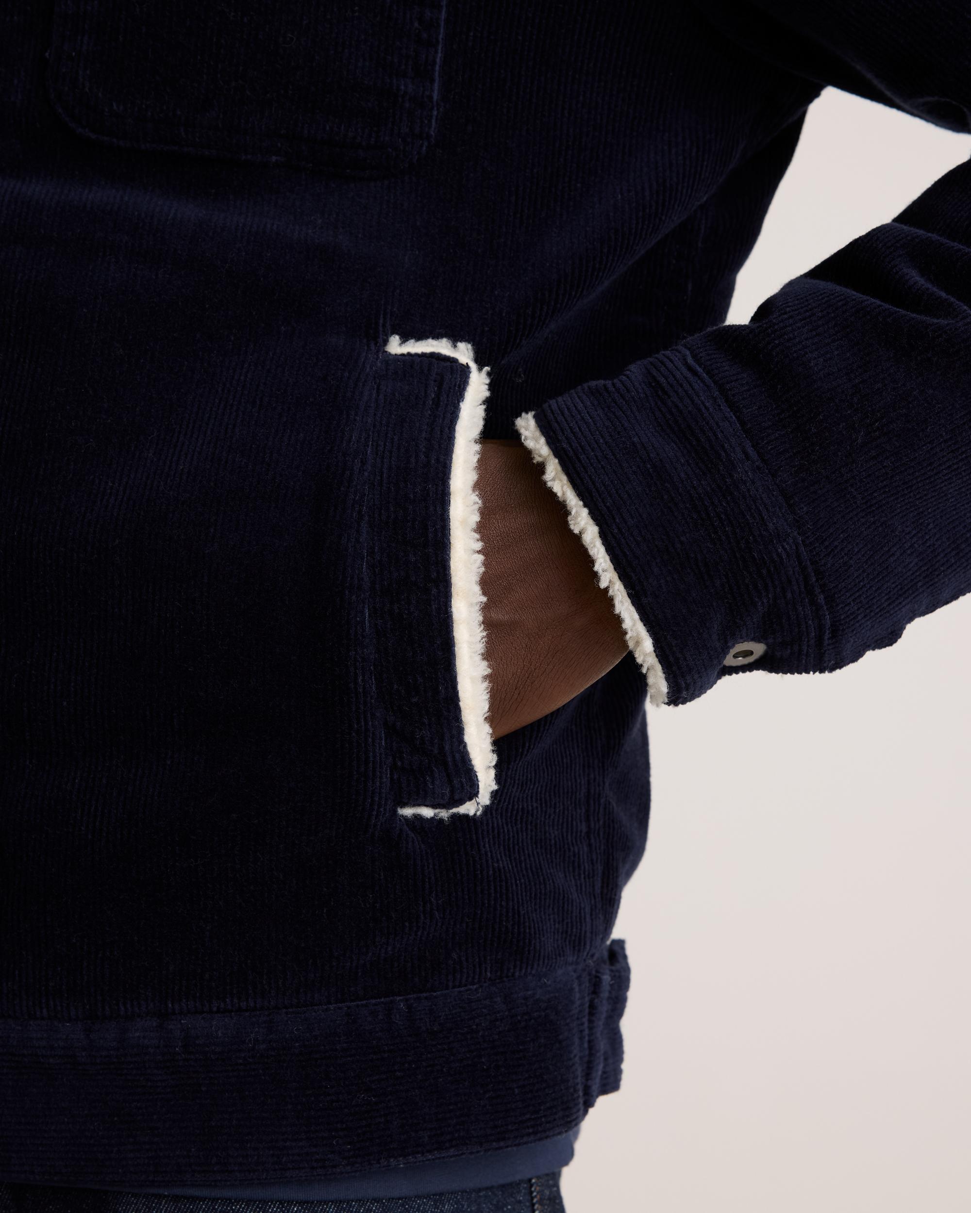 Quince | Men's Organic Stretch Corduroy Sherpa-Lined Trucker Jacket Size XL, 100% Polyester Product Image