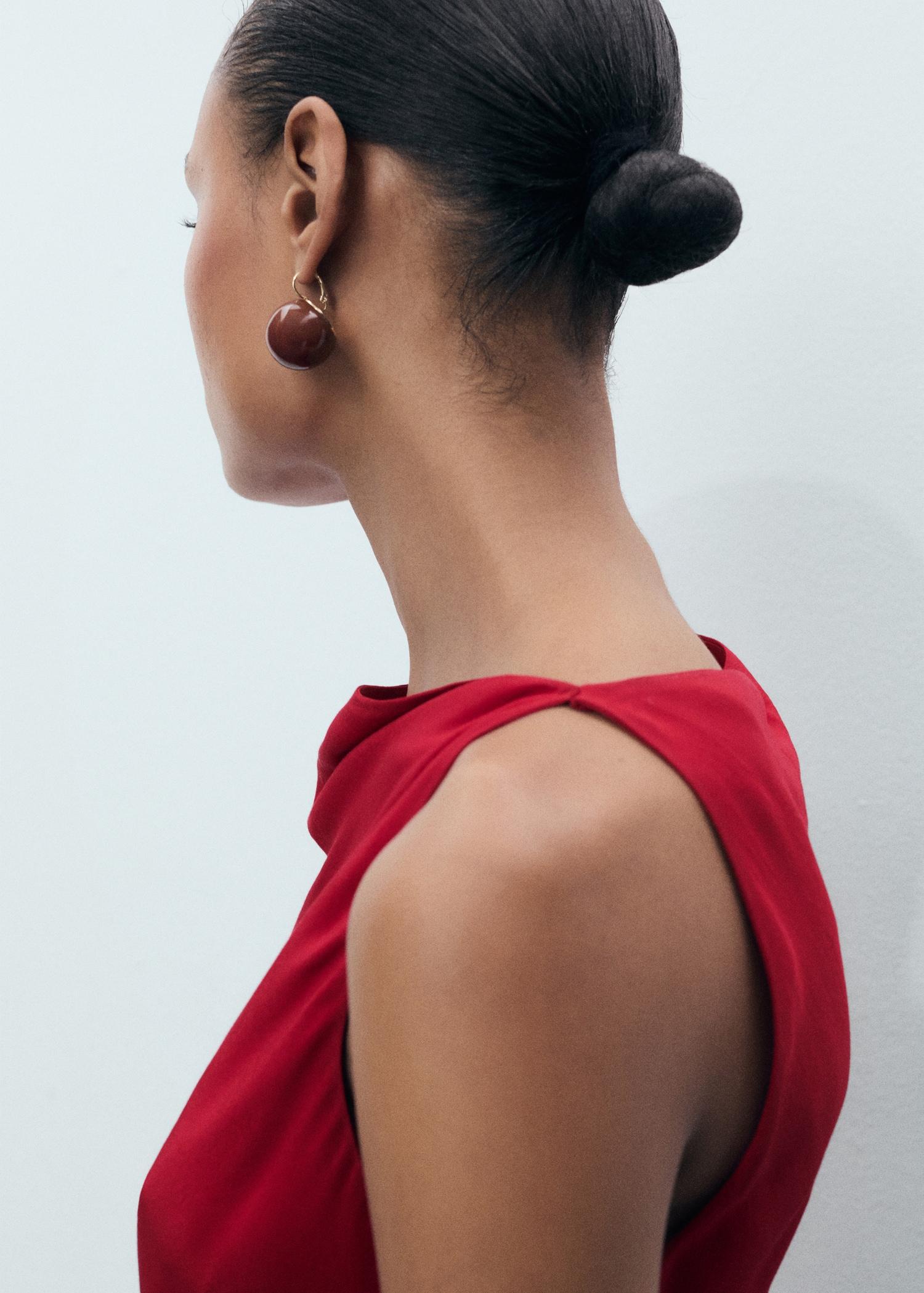 Satin midi dress - Women | MANGO USA Product Image