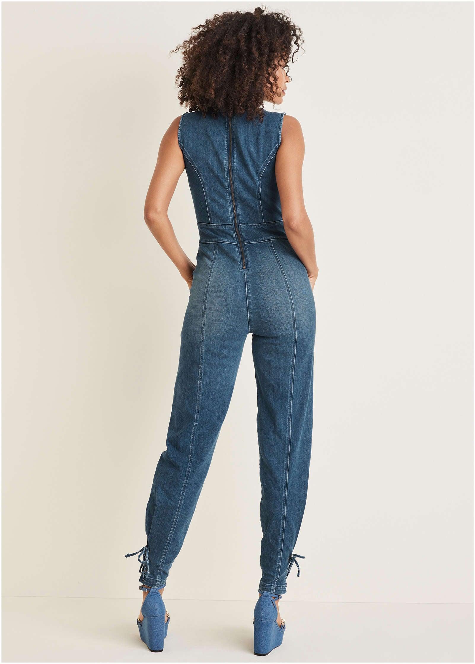 Denim Utility Jumpsuit - Medium Wash Product Image