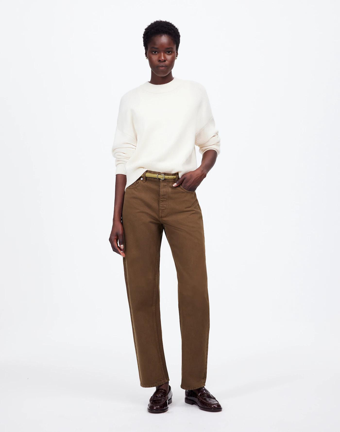 The Petite Darted Barrel-Leg Jean in Garment Dye Product Image