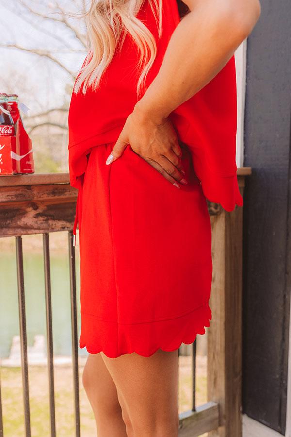 Alfresco Allure High Waist Skort in Red Product Image